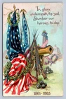 K4/ Patriotic Postcard c1910 Civil War Memorial Day Flags Cannon 36