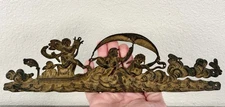 Antique Louis XVI French Gilt Bronze Plaque Ornament Putto Ocean Nymphs 18th C.