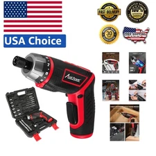 Rechargeable 4V Cordless Electric Screwdriver Set with 44 Accessories & LED L...