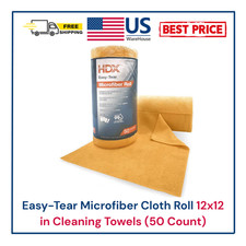 Easy-Tear Microfiber Cloth Roll 12x12 in Cleaning Towels 50 Count 
