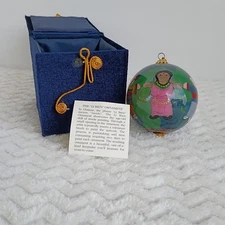 Pier 1 Imports LI BIEN Painted Christmas Ornament Vtg Children Around The World 