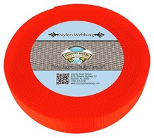 Country Brook Design  1 1/2 Inch Hot Orange Heavy Duty Nylon Webbing, 50 Yards