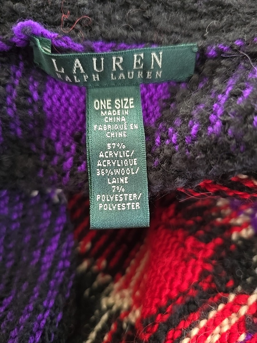 ラルフ・ローレン Lauren Ralph Lauren Checked Plaid Wool-Blend Poncho レディース Sweaters Lauren Ralph Lauren Checked Plaid Wool-Blend Poncho in Multi