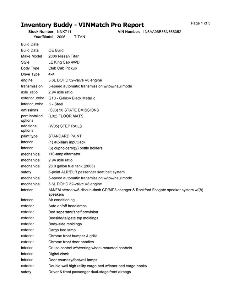 Used Engine Complete Assembly fits: 2006 Nissan Titan 5.6L VIN A 4th digit unlea - Изображение 2 из 4