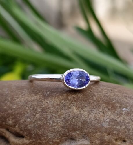 Anillo de tanzanita de plata de ley 925 - Anillo de piedra de nacimiento de mayo regalo de boda para ella - Imagen 58 de 67