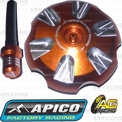 Apico Orange Alu Tankdeckel Entlüftungsrohr für KTM SXF 350 2013 Motocross Enduro