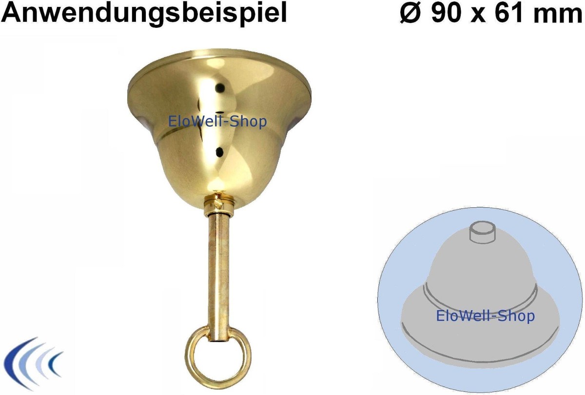 Aufhängerohr Aus Messing Für Lampen – 30 Mm Durchmesser, 12,5 Cm Länge, Mit M10x1 Außengewinde Und Ring