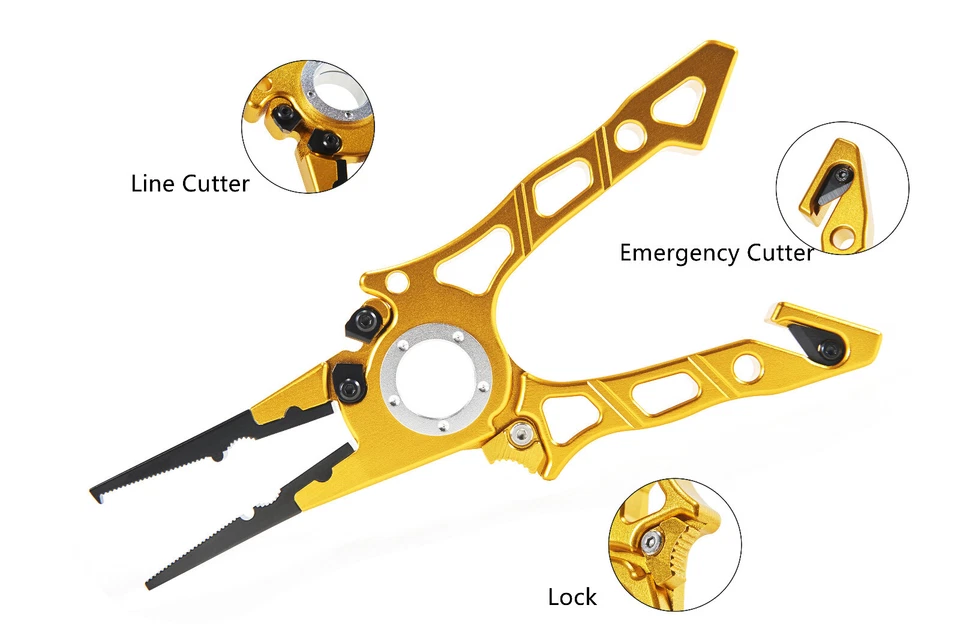 MV A1X Locking Fishing Pliers, Aluminum Split Ring-Hook Remover-Line Cutter - Image 3 of 4