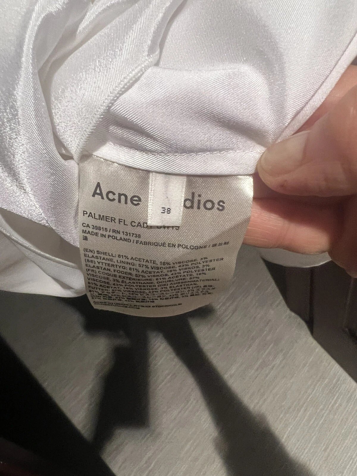ABITO SENZA MANICHE BIANCO ACNE STUDIOS TAGLIA 38