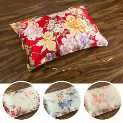 LUXURY Real Silk Pillowcase Pure Mulberry Floral Pillow Cases Lace 48x74cm  - Main Image