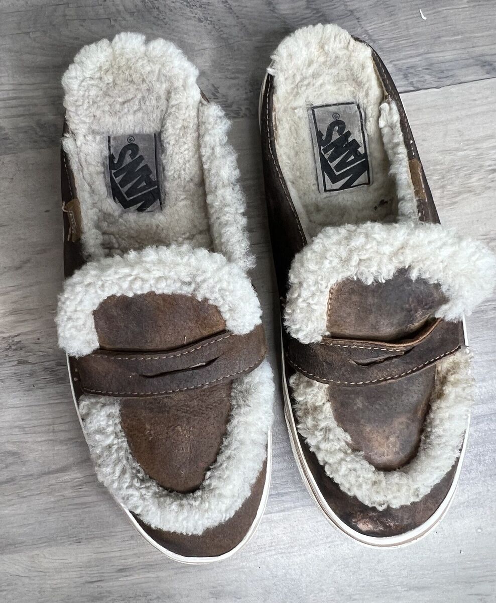 Vans Clog Mule Style 53 Sherpa Shearling Chipmunk Slip On Vans Clog Mule Style 53 Sherpa Shearling Chipmunk Slip On