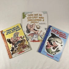 There Was An Old Lady Who Swallowed Series Lucille Colandro Lot of 3 Books