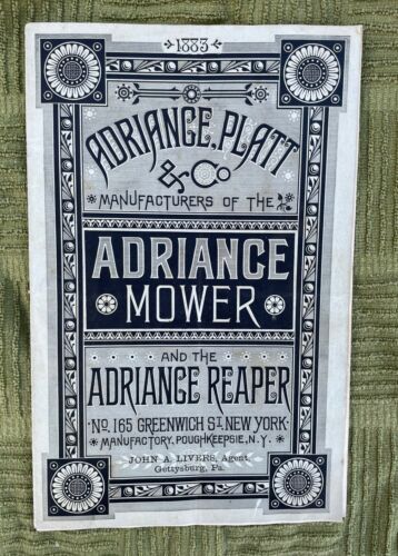 Adriance Platt & Co. Mower Vintage Agricultural Advertisement Brochure Booklet