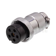 10101510139 Circular Cable Connector 5 Pin Female Silver Locking Ring