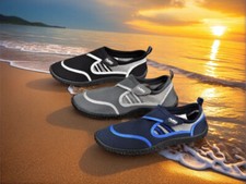 Air Balance Men's Aqua Shoe Water Shoes Size 13 & 14 Black Blue & Gray