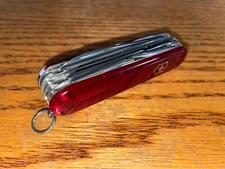 New Victorinox Swiss Army 91mm Knife  Translucent RUBY RANGER PLUS  1.3763-T