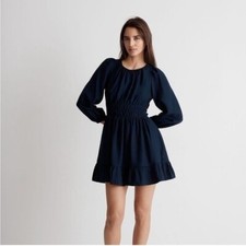 Madewell Sophia Open Back Minidress in Deep Indigo Size 3X NWT