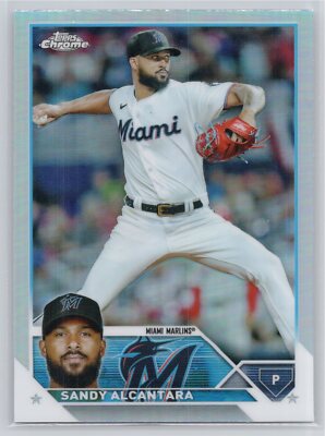 2023 Topps Chrome #74 Sandy Alcantara Refractor Miami Marlins