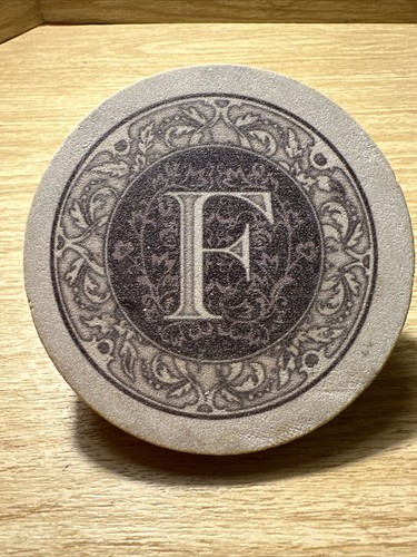 LOT OF 4 THIRSTYSTONE MONOGRAM F SANDSTONE COASTERS LETTER Coaster Cork Back - Picture 3 of 10