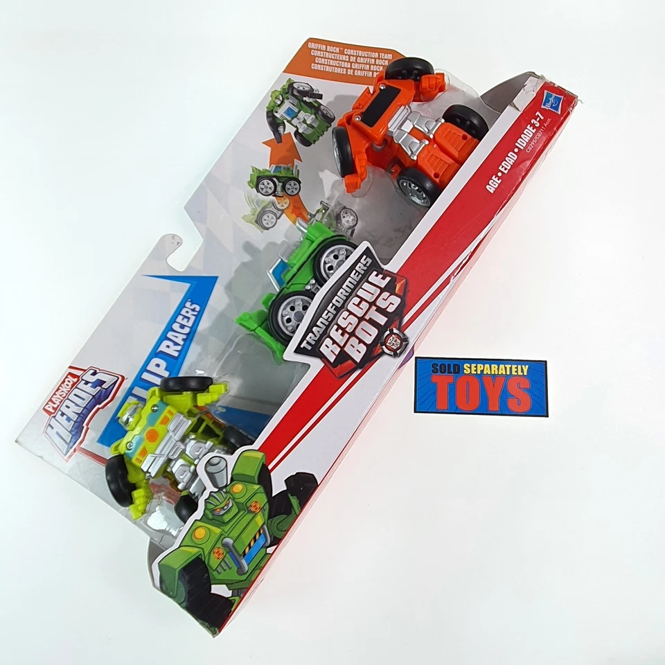 Playskool Heroe GRIFFIN ROCK CONSTRUCTION TEAM Transformer RESCUE BOT flip racer - Image 4 of 4