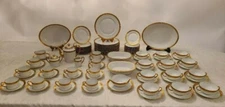 Ceralene Raynaud Limoges AMBASSADOR GOLD Dinnerware for 12 Mint Condition 92 pcs