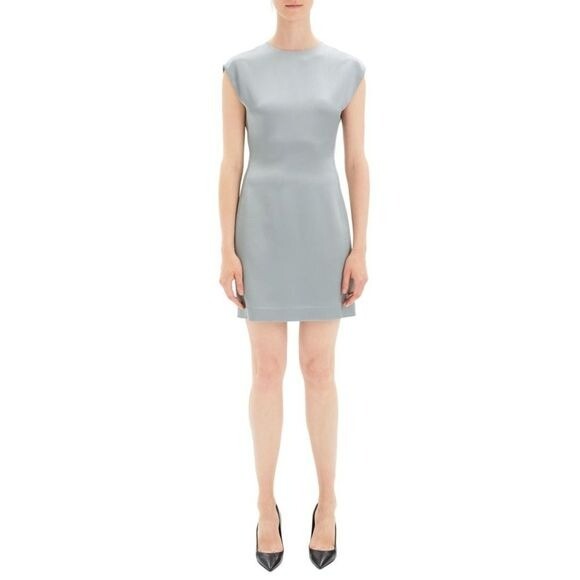 Theory structured fitted dress gray cloud size 6