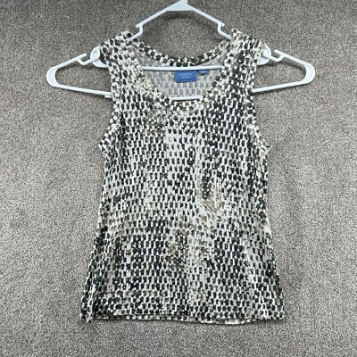#ad Simply Vera Vera Wang Women#x27;s Blouse Size PM Sleeveless Multicolor Pullover $3.99