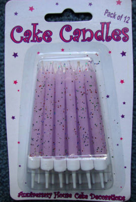 TORTENKERZEN mehrfarbig Glitzer blau rosa lila rot Happy Birthday Party