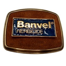 Banvel Herbicide Belt Buckle Vintage Agriculture Promo Advertising Farmer Farm