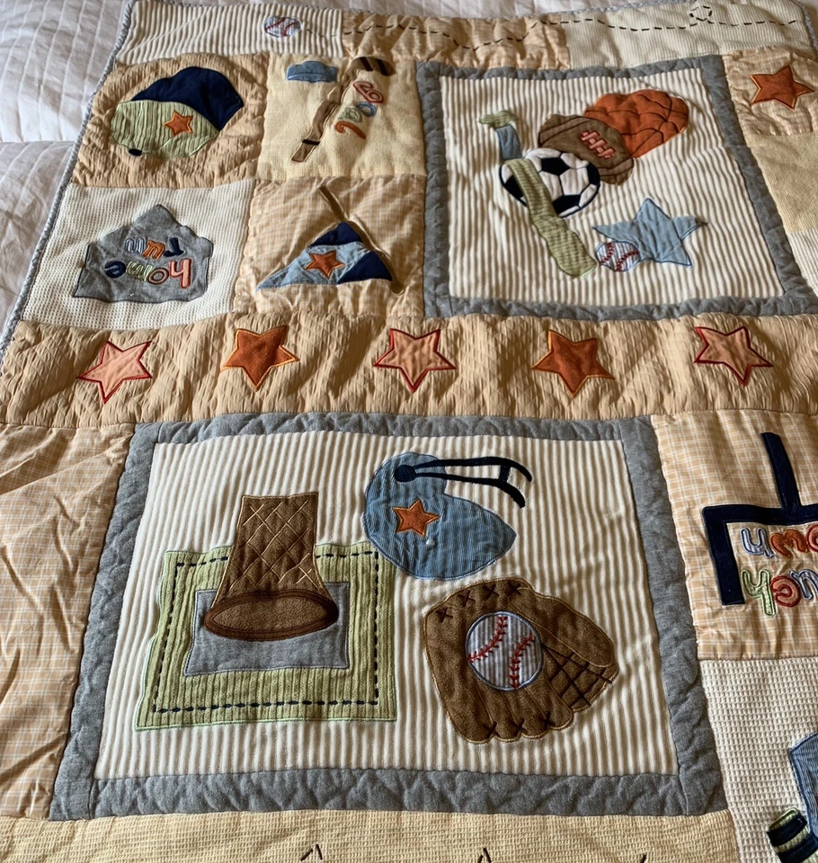 Lambs & Ivy Signature Sports USA 5-Piece Crib Bedding Set - Blue, Yellow, White - Image 4 of 4