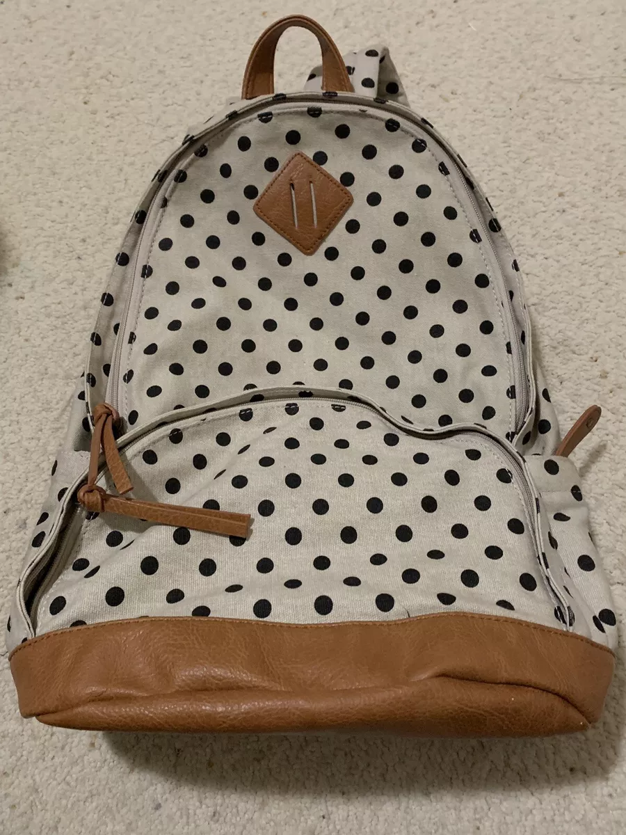 Mossimo Supply Co. Black and Cream Polka Dot Backpack