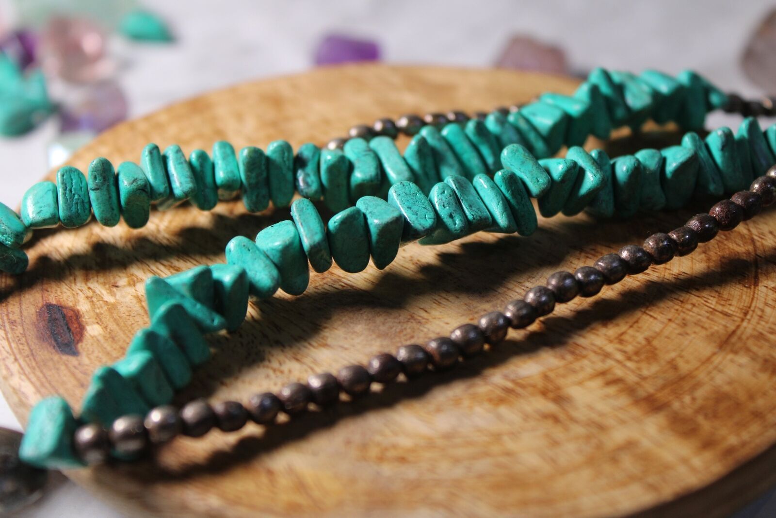 Vintage Faux Turquoise Beaded Women Necklace Native American Jewelry