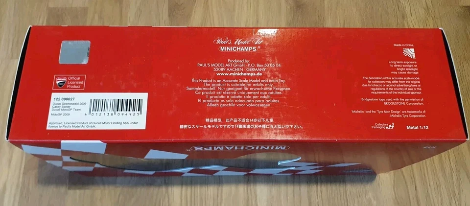 MINICHAMPS 1/12 CASEY STONER 2009 DUCATI GP9 FULL Sponsor  MOTO GP 122090027 - Immagine 4 di 4