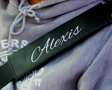 For KIA Custom Embroidered Faux Leather Car Truck SUV Seat Belt Cover Pad