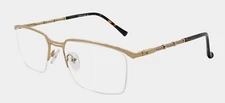 RSINC Unisex Half Rim Metal Eyeglasses Gold Brown Black-PO 120285J 53-17-138 BR2