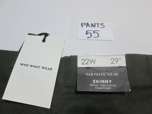 Pantalones capri Who What Wear para mujer talla 22W caqui oscuro ajustados tiro medio informales nuevos con etiquetas - Imagen 5 de 5