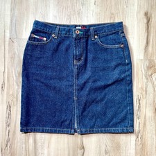 Vintage Y2K Tommy Jeans Dark Wash Denim Skirt, Preppy Cotton, Womens size: 5