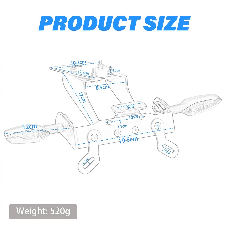Señal de giro LED ordenada cola corta ZX10R para KAWASAKI Ninja ZX-10R 2016-2025 Foto 3 de 4