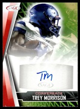 2022 SAGE Autographs Red Trey Morrison Rookie Auto North Carolina Tar Heels