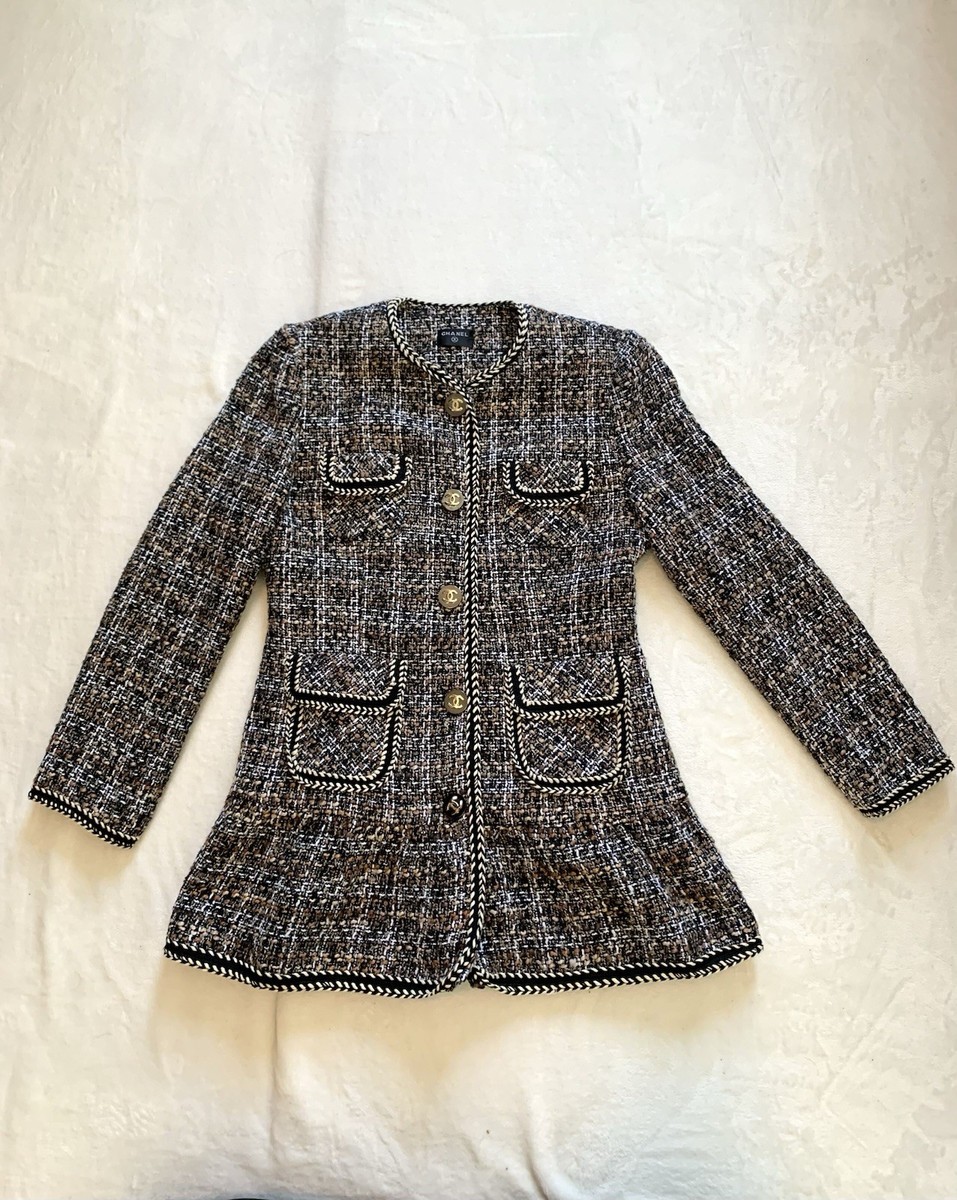 Chanel Tweed Jacket Blazer Multicolor CC Coco Mark | eBay