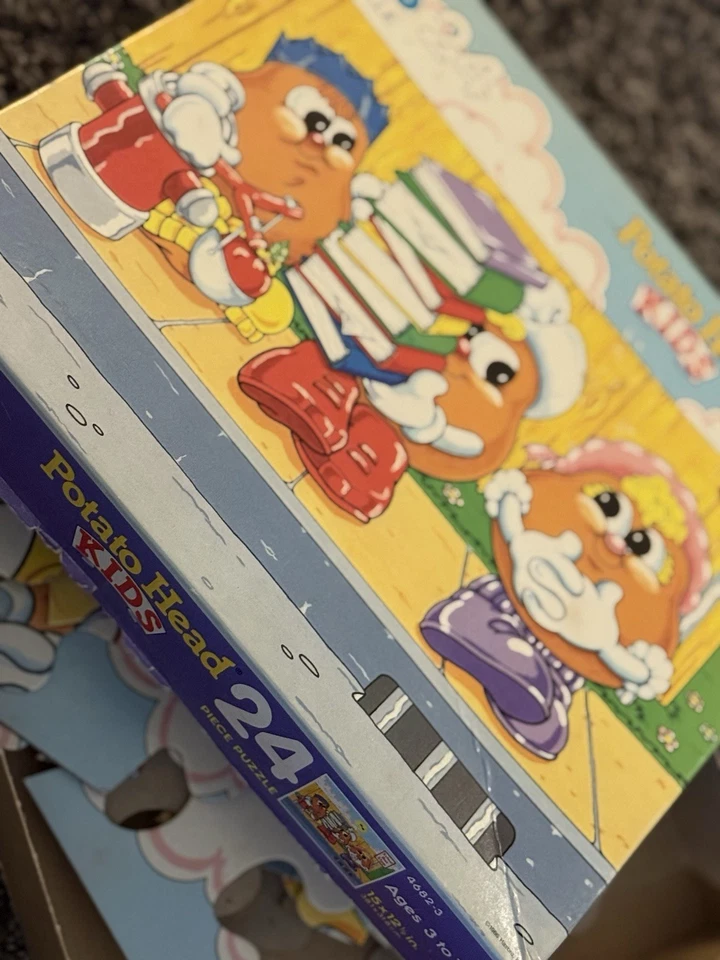 Vintage 1986 MB Potato Head Kids Puzzle – School Bus Stop – 24 Pieces – Complete - Image 3 of 4