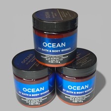 Bath  Body Works 3pc Lot Men's Collection Ocean Beard  Scruff Cream 4oz x3 