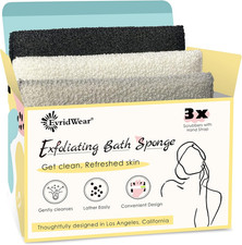 Exfoliating Bath Sponge, Daily Skincare Body Scrubbers Loofah Shower Pads with S
