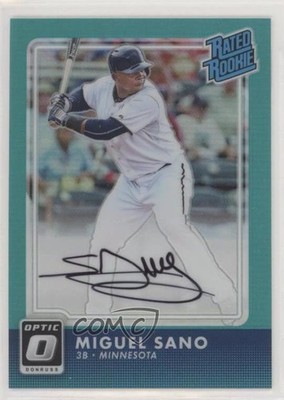 2016 Donruss Optic Rated Rookies Signatures Aqua 50/125 Miguel Sano Auto RC 00jz