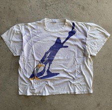 Vintage Looney Tunes Daffy Duck Shadow T-shirt Mends 2XL White RARE 90s