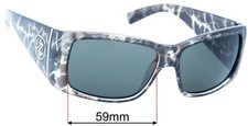 SFx Replacement Sunglass Lenses fits Von Zipper Southpaw - 59mm Wide