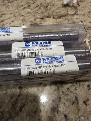 Morse 21574 .4995'' HSS Chucking Reamer ST/FL ST/SH Series 1655D USA New