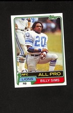 1981 Topps Archives #100 Billy Sims Rookie Nice Card. rookie card picture