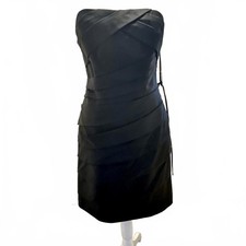 NEW Eden Black Satin Pleated Bombshell Pinup Dress Retro 8