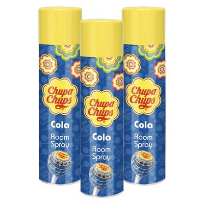 3x Chupa Chups Raumspray Lufterfrischer Cola - 300ml - mit GRATIS Kühlschrankmagnet